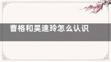 曹格和吴速玲怎么认识的 曹格离婚是怎么回事